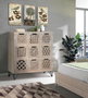 GINER Y COLOMER Cómoda de 9 cajones en madera de mango blanco envejecido